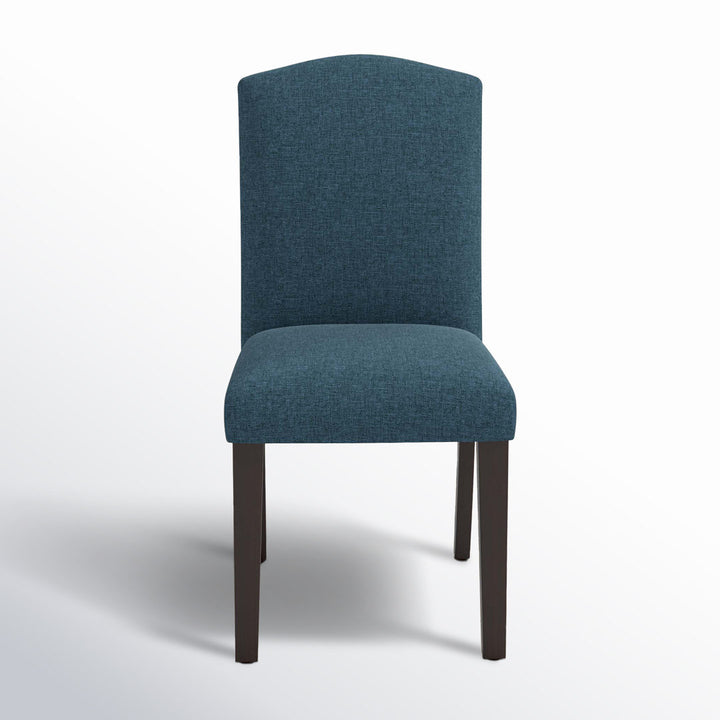 Estrela Upholstered Dining Chair Birch Lane™ Upholstery Color: Tulum Blue Oga, Leg Color: Espresso