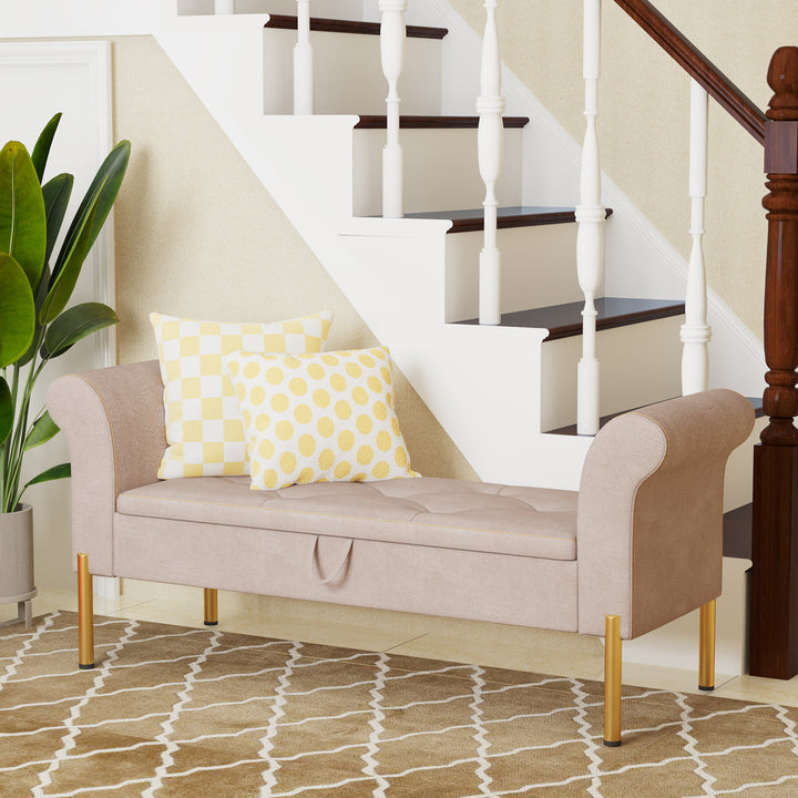 Jasahd Upholstered Flip Top Storage Bench Mercer41