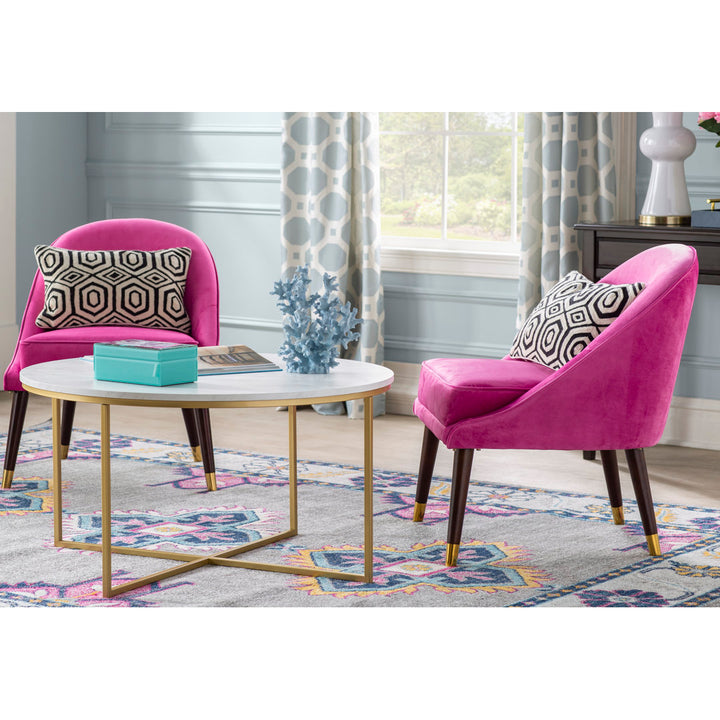 Wasser Cross Legs Coffee Table Mistana™ Table Top Color: White, Table Base Color: Gold