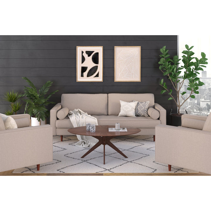 Geo 84" Upholstered Sofa AllModern Fabric: Grey Fabric