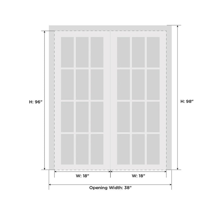 Interior Lucia Clear Glass Wood French White Doors SARTODOORS Size: 56" x 96"