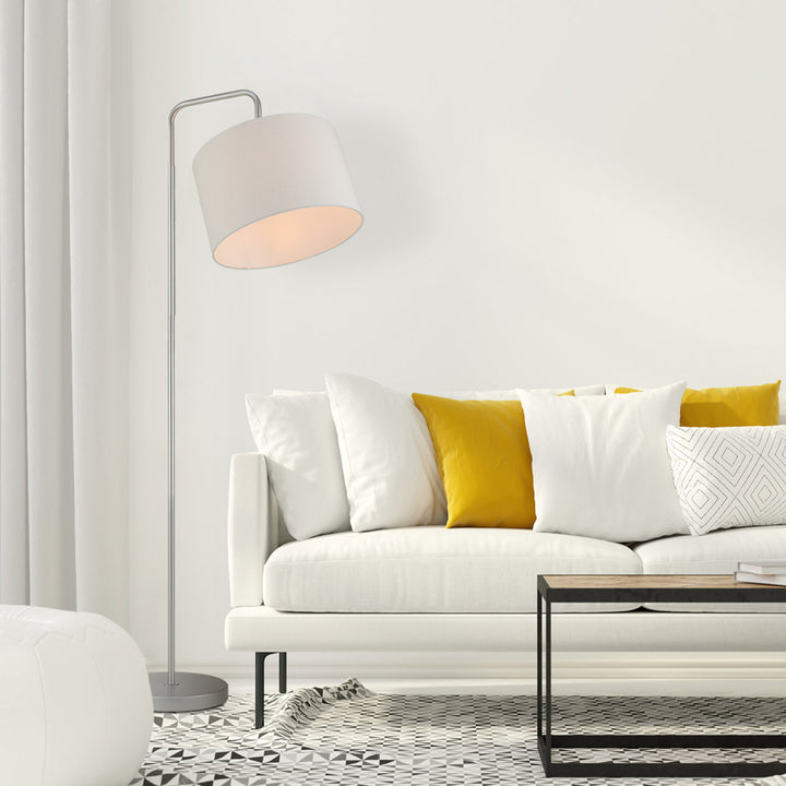 Chattahoochee 58" Arched Floor Lamp Ebern Designs Base Finish: Silver