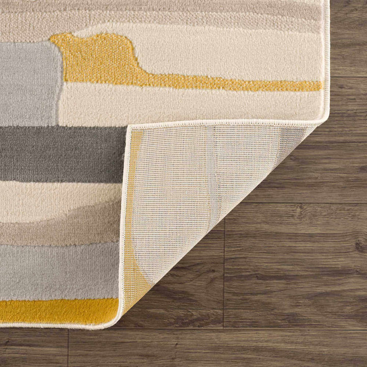 Dimond Striped Mustard/Gray/Beige Area Rug Wade Logan® Rug Size: Rectangle 6'7" x 9'
