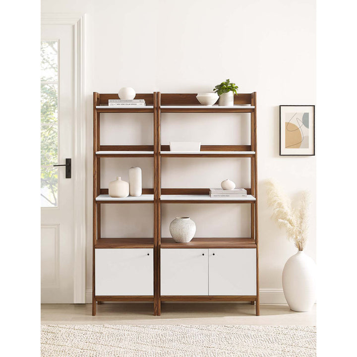Modway Bixby Wood Bookshelves - Set of 2 Modway Color: Walnut/White