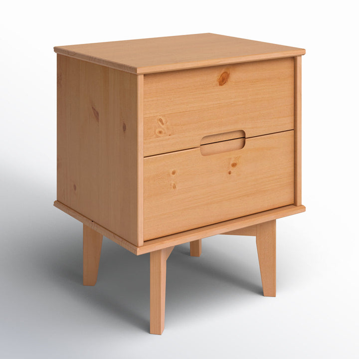 Mags Solid Wood Groove 2-Drawer Nightstand AllModern Color: Natural Pine