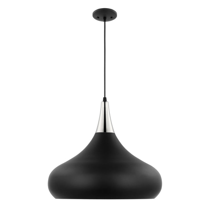 Braylon 1 - Light Single Teardrop Pendant Mercury Row® Size: 16" H x 18" W x 18" D Finish: Matte Black/Polished Nickel