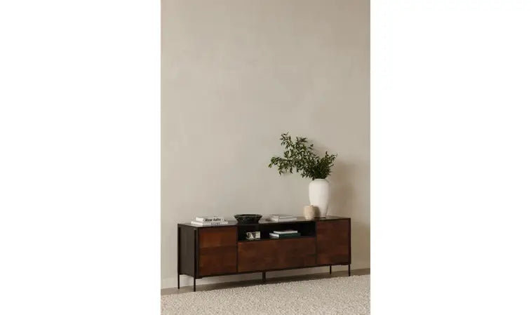 Industrial Wood Media console