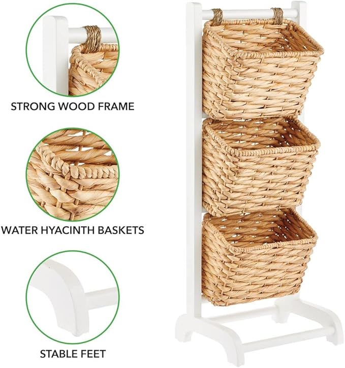 Water Hyacinth 3 Tiered Storage Baskets