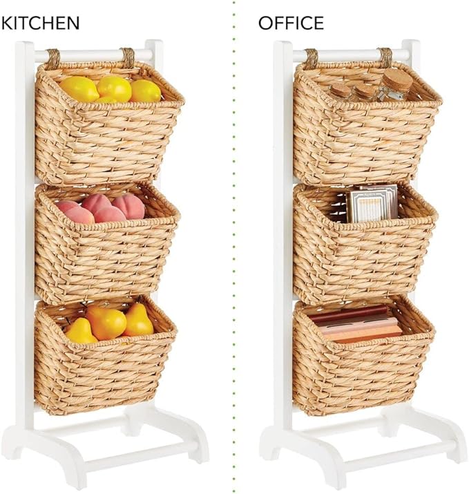 Water Hyacinth 3 Tiered Storage Baskets