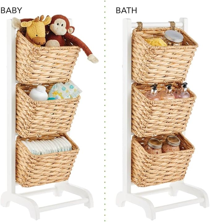 Water Hyacinth 3 Tiered Storage Baskets