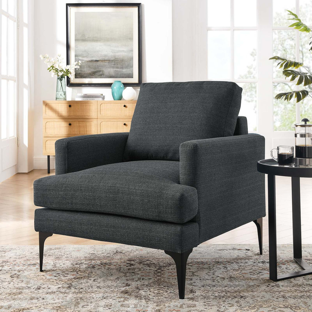 Moreva Upholstered Fabric Armchair Gray