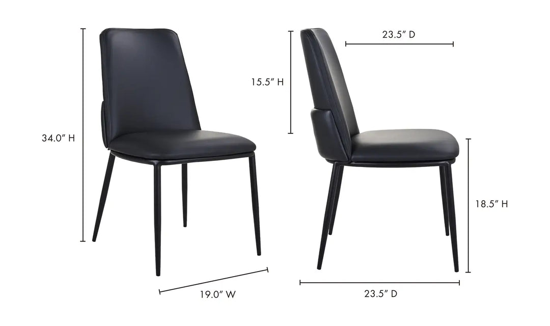 Laso Dining Chair Set of Two - Black