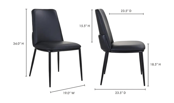 Laso Dining Chair Set of Two - Black
