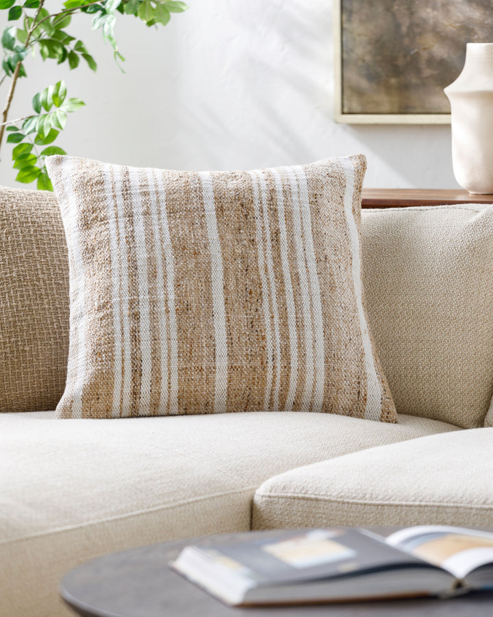 Soft Stripe Pillow Natural - 20" x 20"