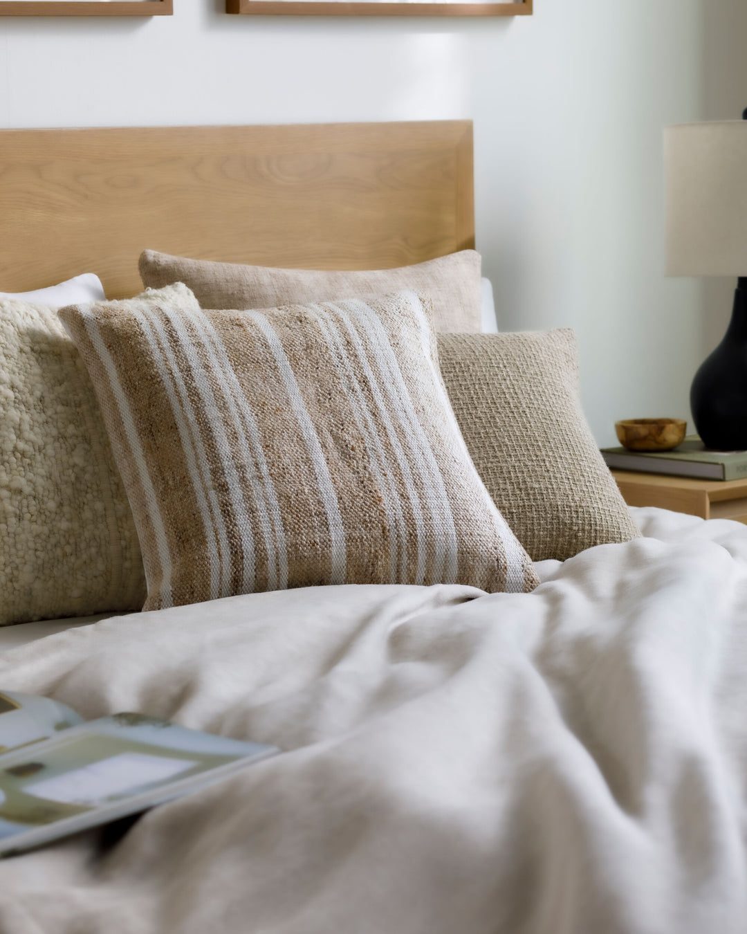 Soft Stripe Pillow Natural - 20" x 20"