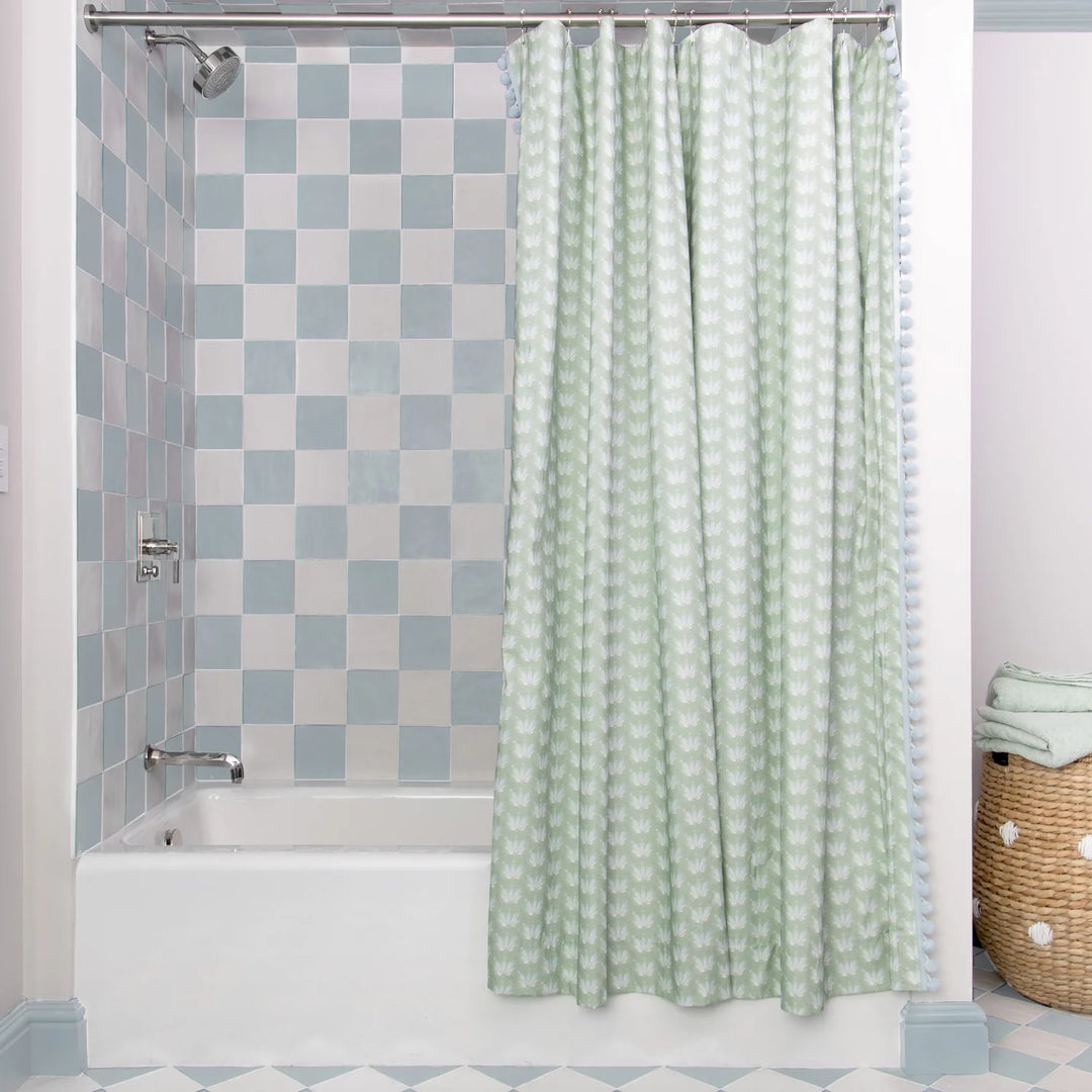 Serena Sea Salt Custom Shower Curtain