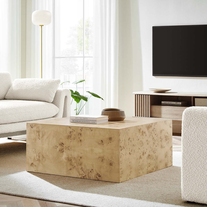 Burlin Square Coffee Table Natural Burl
