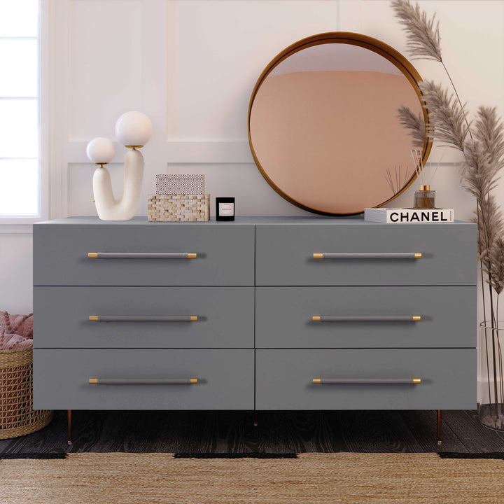 Neptune Grey 6 Drawer Dresser