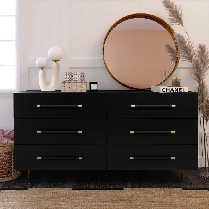 Trinity Black 6 Drawer Dresser