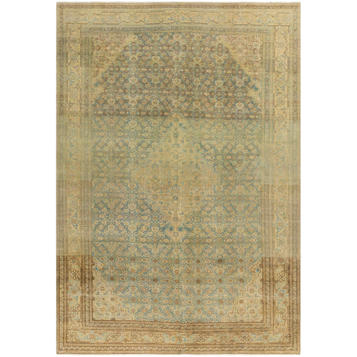 Antique Original Olive Oushak Handwoven Rug