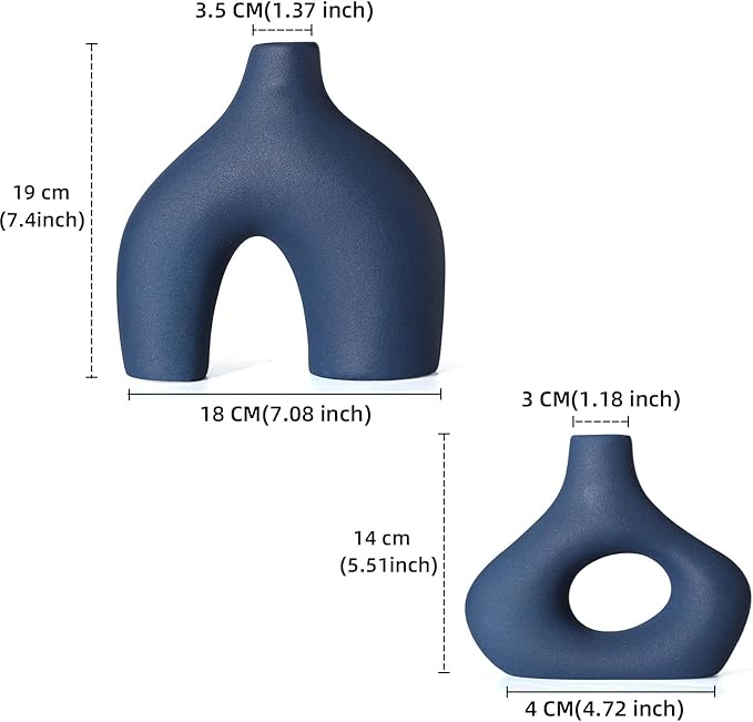 Cemabt Blue Ceramic Vase Large