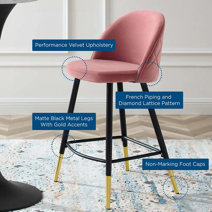 Rory Stool Velvet Counter Stools, Set of 2