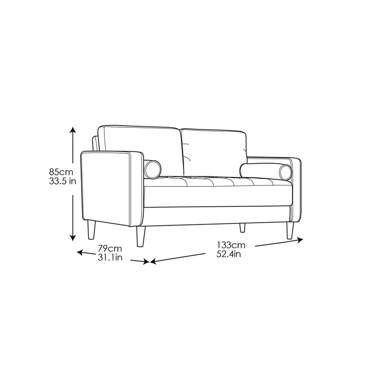 Garren 52.4" Square Arm Tufted Loveseat
