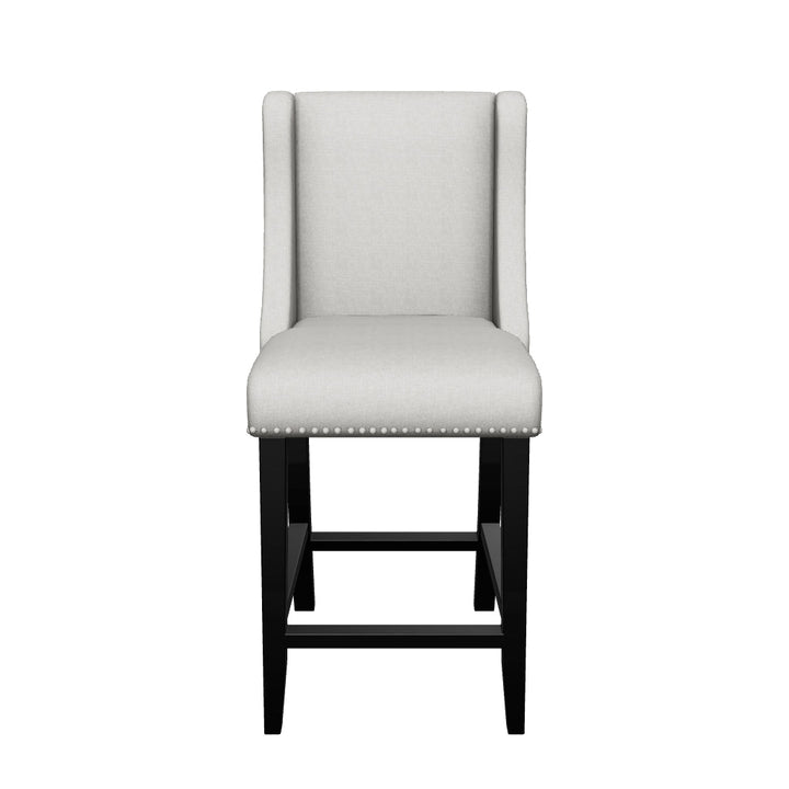 Rona Upholstered Fabric Counter Stool -  Light Gray