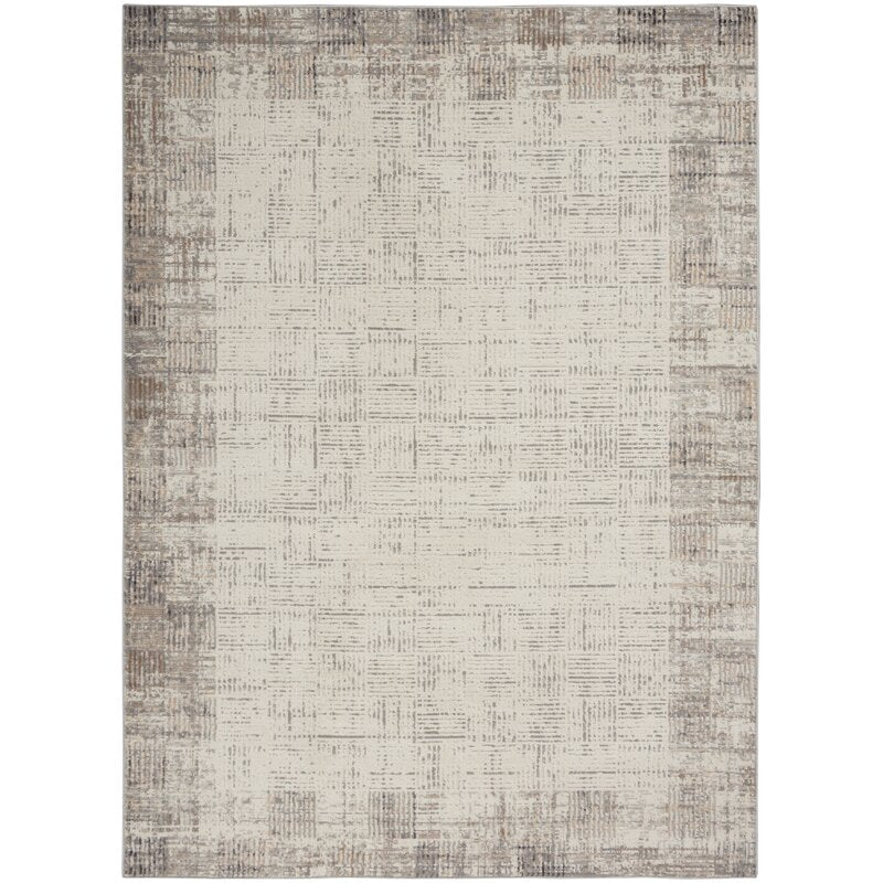 Alyse Geometric Gray/Ivory Area Rug-7'10''x9'10''