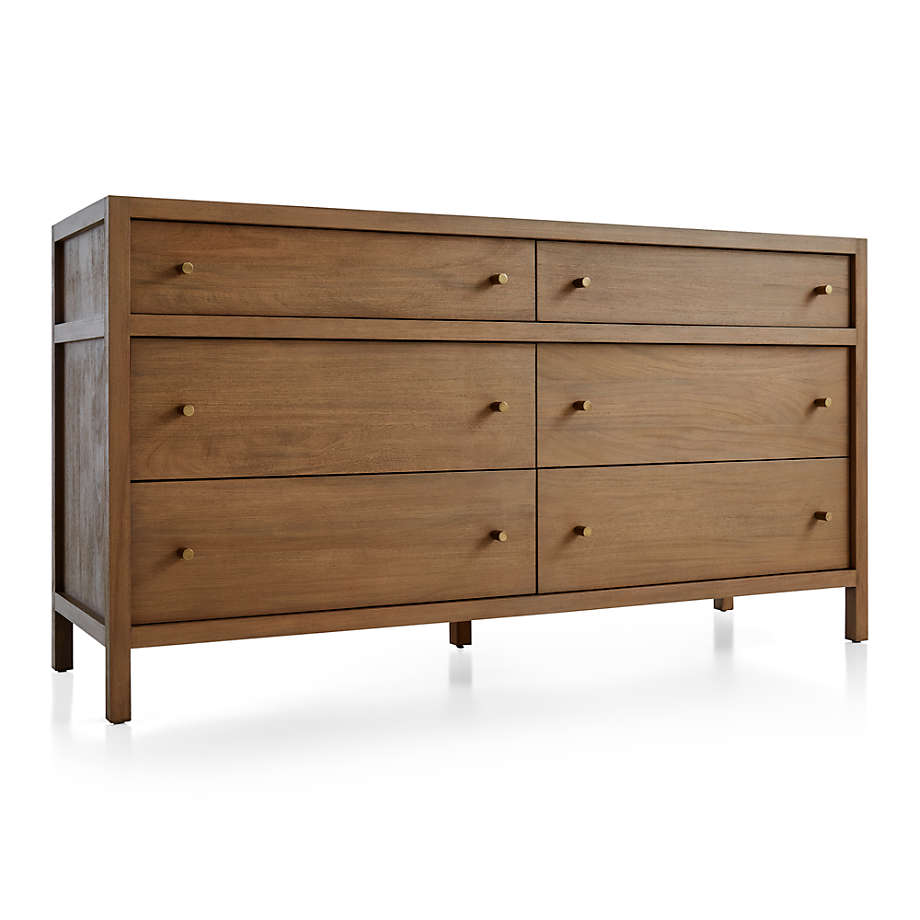 Keane Driftwood 6 Drawer Wood Dresser