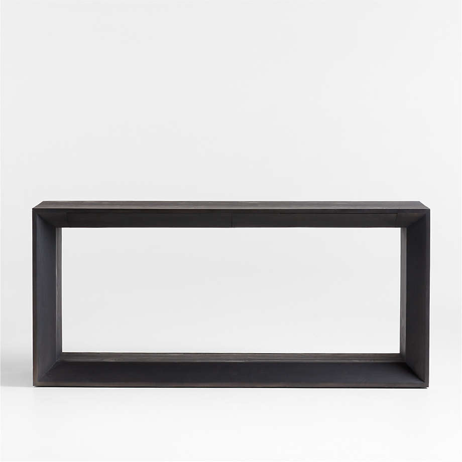 Ebonized Pine Wood Storage Console Table