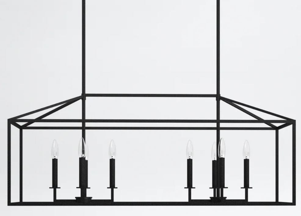 Ellis 8 Light Kitchen Island Rectangle Pendant