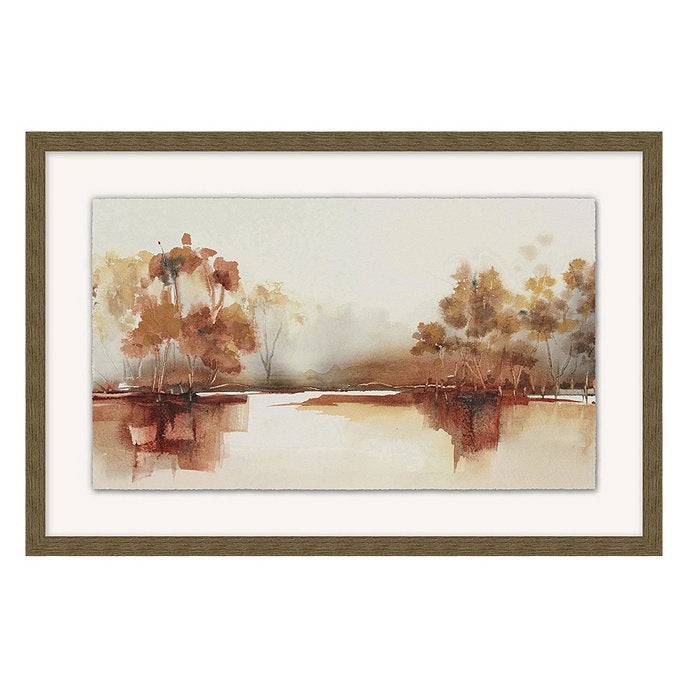 Autumn Lake Art With Frame