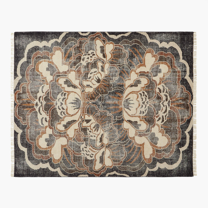 Allure Copper Floral Hand Knotted Wool Area Rug-8'x10'