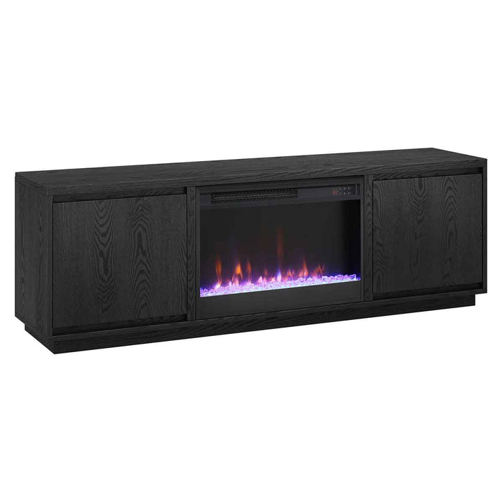 Nieshia Rectangular TV Stand Crystal Fireplace