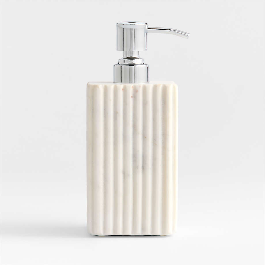 Carmen Fluted White Marble Soap Pump