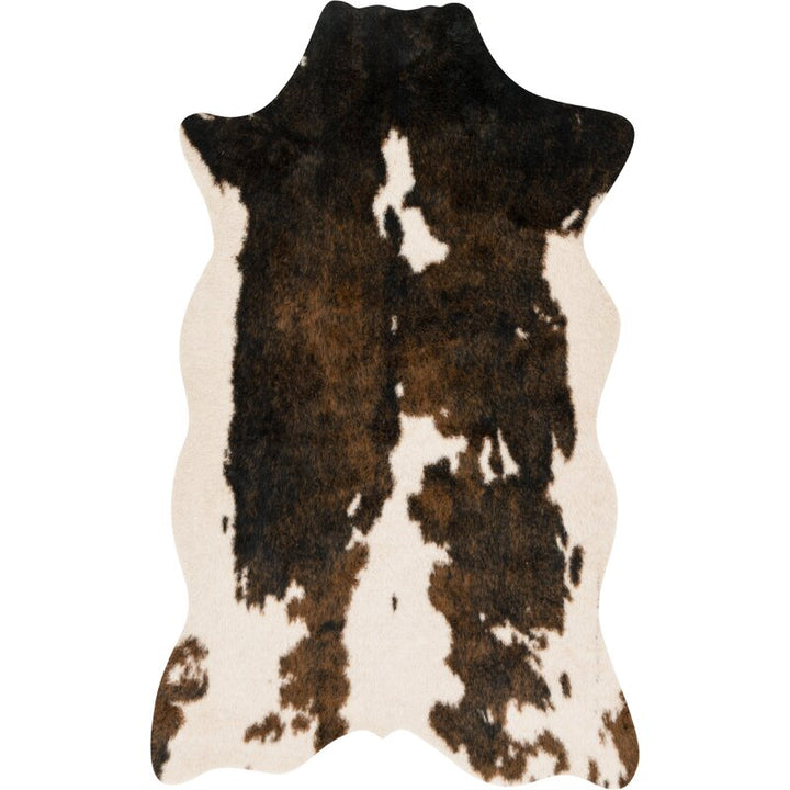 Hensen Faux Cowhide Brown Area Rug-3'10"x5'