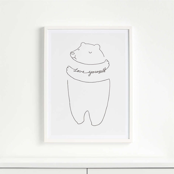 Love Yourself Bear Wall Art With Frame 18"x24"