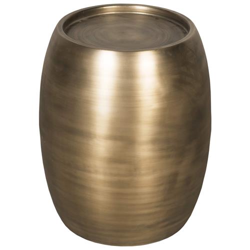 Zelda Industrial Loft Antique Brass Mild Steel Barrel Side Table