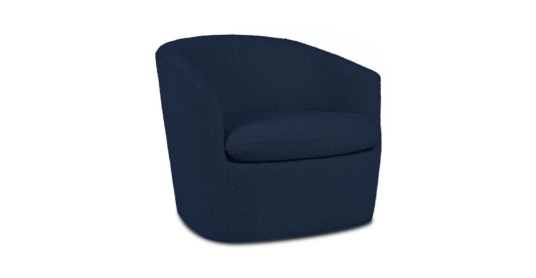 Turoy Catalina Blue Boucle Swivel Chair