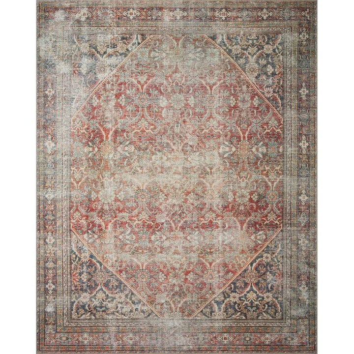 Georgie Oriental Area Rug In Red Navy-10'x14'