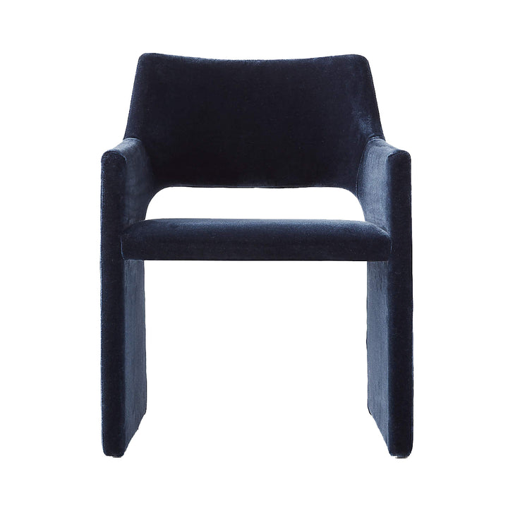 FOLEY FAUX MOHAIR NAVY DINING CHAIR