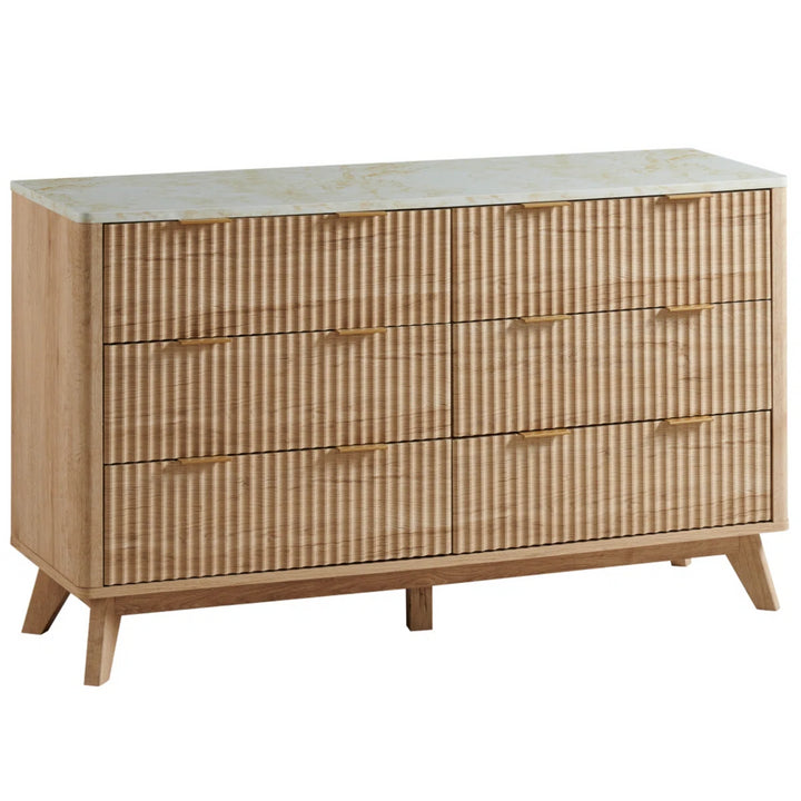Sladen Fluted Design 6 Drawers Dresser