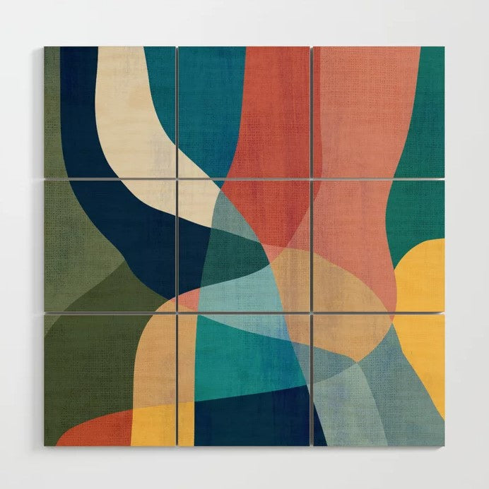 Waterfall and forest Wood Wall Art No Frame 3'x3'