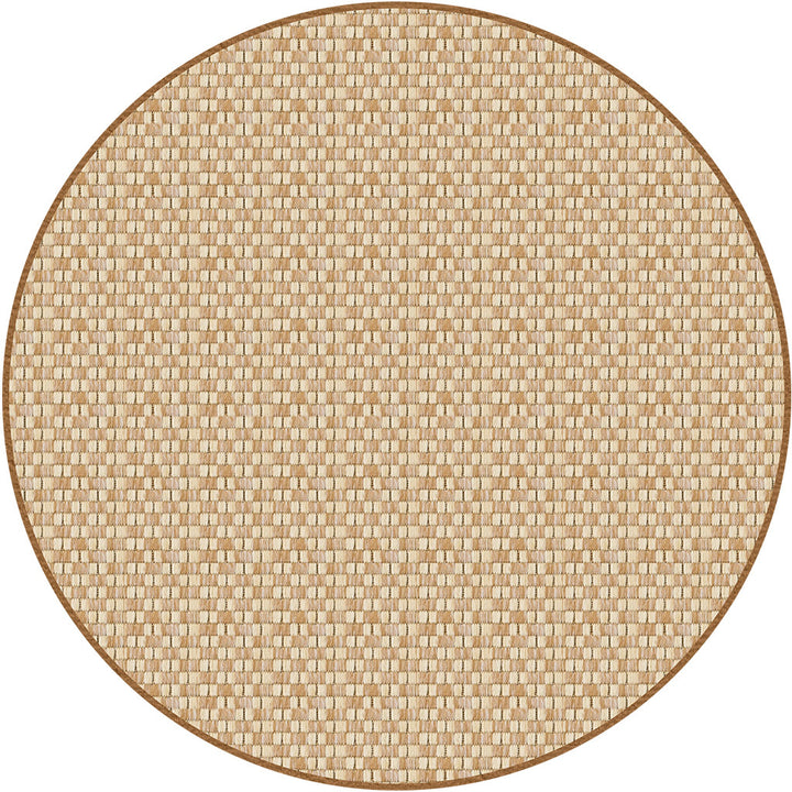 Kaylah Geometric Beige Indoor Outdoor Area Rug-6'7"x6'7"