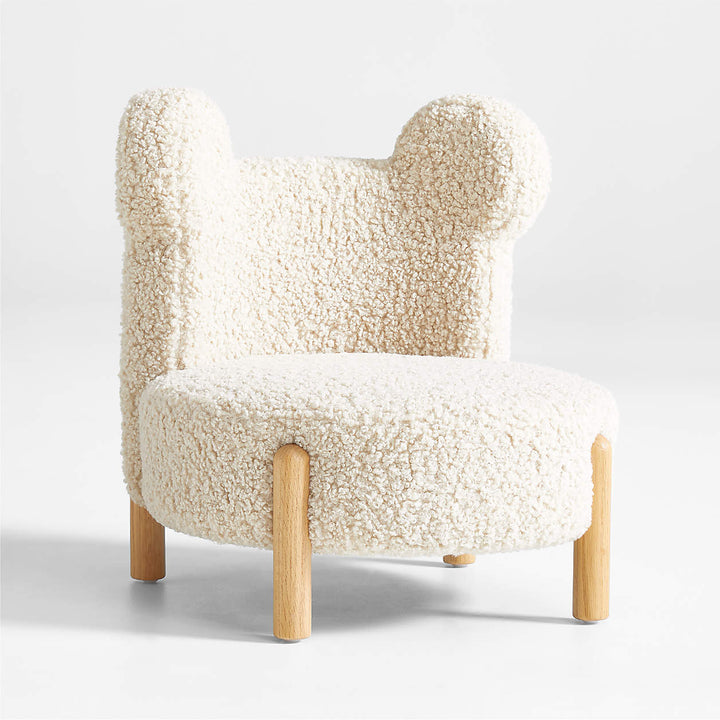 Sherpa Cream White Bear Kids Play Chair