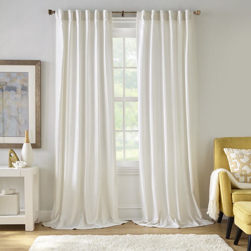 Savala Distressed Solid Room Darkening Single Curtain Panel