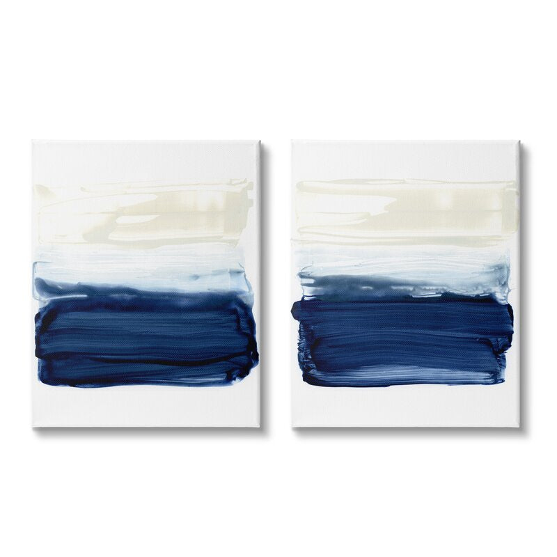 Coastal Brushstrokes 2 Piece Graphic Art Unframe