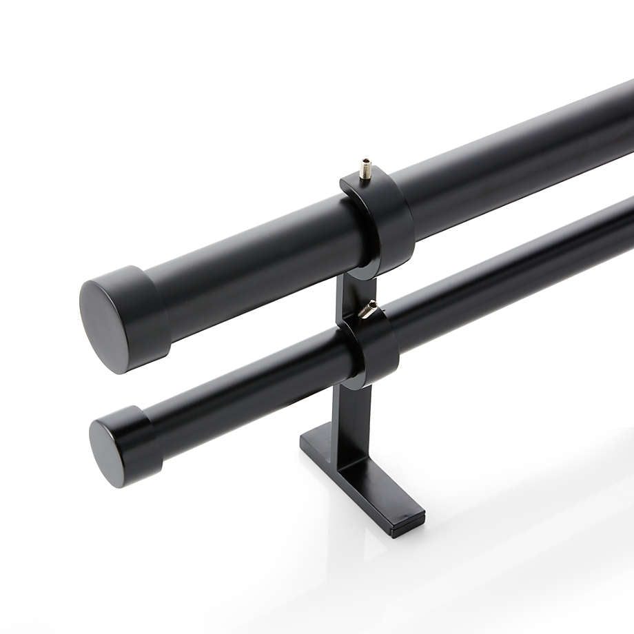 Double Curtain Rod and End Cap 88"-120"