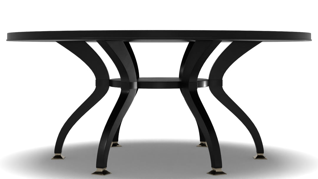 Caracole Total Eclipse Modern Black Wood Round Dining Table